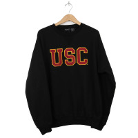 USC Trojan Basics Heritage Black Tackle Twill Fleece Sweatshirt